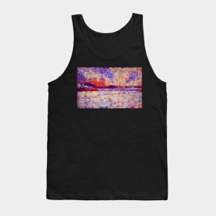 "Snow Effect - Winter in the Suburbs" by Georges Seurat (circa 1883) TECHNICOLOR REMASTERED Tank Top